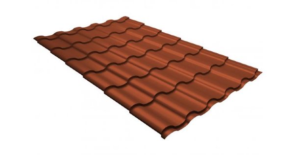 Металлочерепица кредо GL 0,5 GreenСoat Pural RR 750 кирпично-красный (RAL 8004 терракота) купить в Анапе