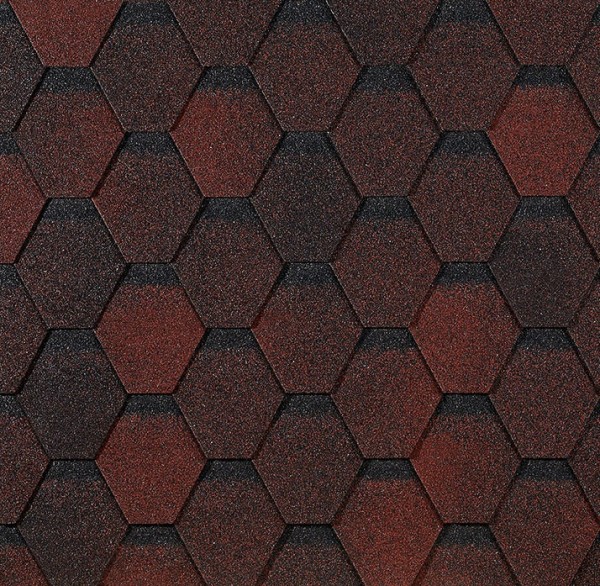 Гибкая черепица EURASIA Docke, Коллекция ШЕСТИГРАННИК Красный купить в Анапе