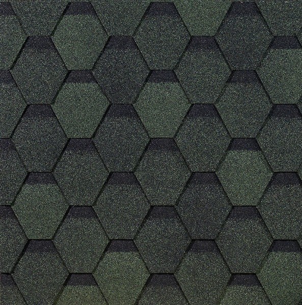 Гибкая черепица EURASIA Docke, Коллекция ШЕСТИГРАННИК Зелёный купить в Анапе