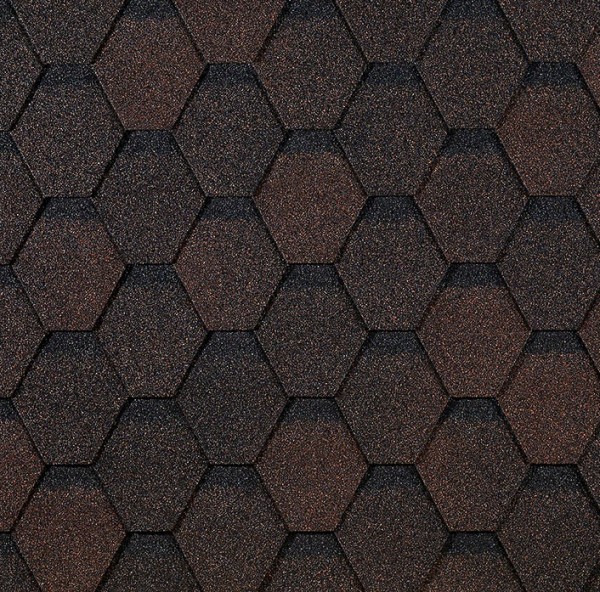 Гибкая черепица EURASIA Docke, Коллекция ШЕСТИГРАННИК Коричневый купить в Анапе