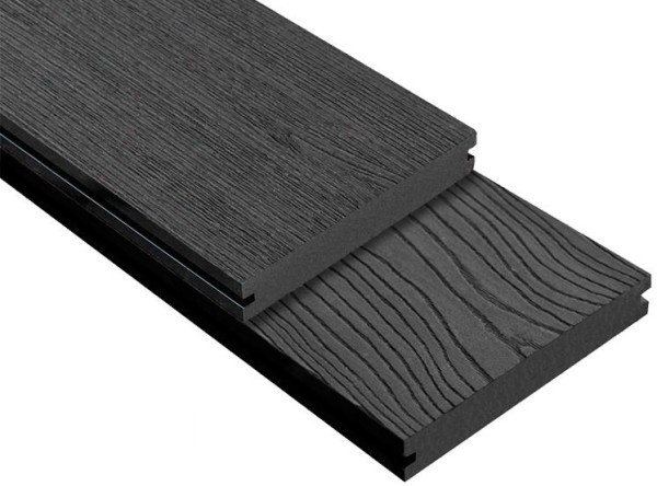 Террасная доска ДПК Outdoor 3D полнотелая STORM/OCEAN BLACK черная купить в Анапе