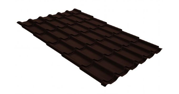 Металлочерепица классик GL 0,5 GreenCoat Pural Matt RR 887 шоколадно-коричневый (RAL 8017 шоколад) купить в Анапе