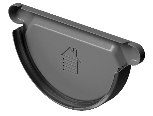 Заглушка желоба D125 Döcke STAL PREMIUM Графит, (RAL 7024) купить в Анапе