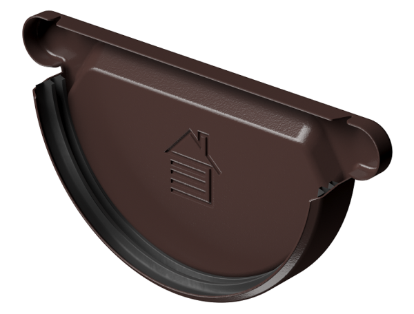 Заглушка желоба D125 Döcke STAL PREMIUM Шоколад, (RAL 8019) купить в Анапе