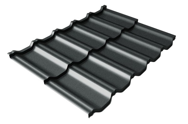Металлочерепица модульная Квинта Uno Grand Line c 3D резом 0,5 Satin RAL 7016 антрацитово-серый купить в Анапе