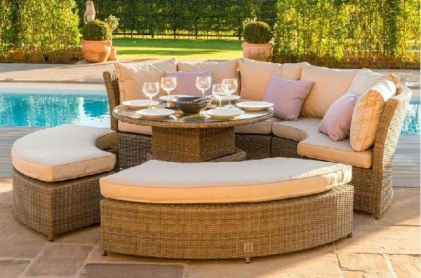 Диван-Трансформер AFINA плетеный из иск. ротанга со столом AFM-350B Beige купить в Анапе