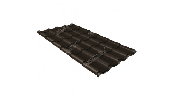 Металлочерепица камея GL 0,5 GreenCoat Pural RR 32 темно-коричневый (RAL 8019 серо-коричневый) купить в Анапе