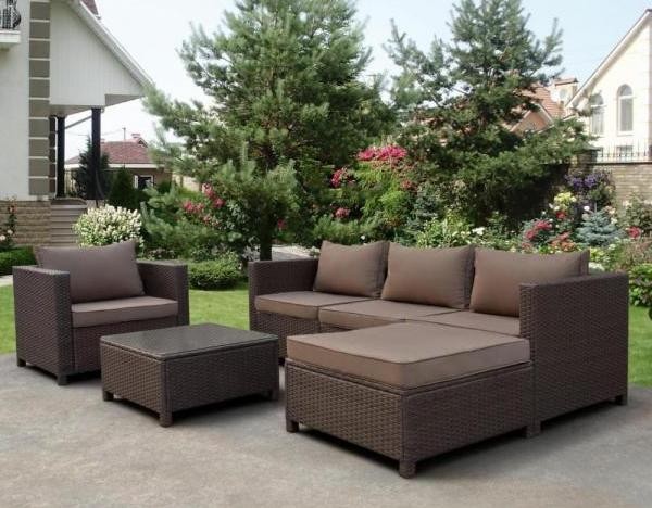 Комплект мебели AFINA плетеной из иск. ротанга YR821A Brown/Beige купить в Анапе