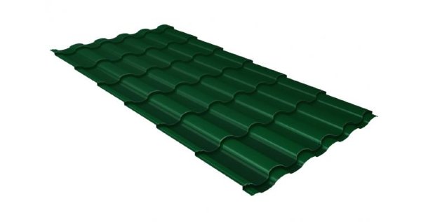 Металлочерепица кредо 0,5 Satin RAL 6005 зеленый мох купить в Анапе