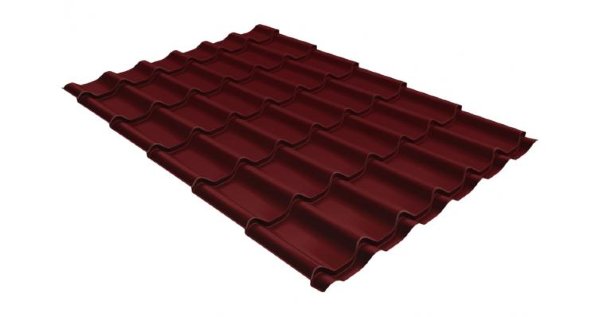 Металлочерепица классик 0,5 Satin RAL 3005 красное вино купить в Анапе