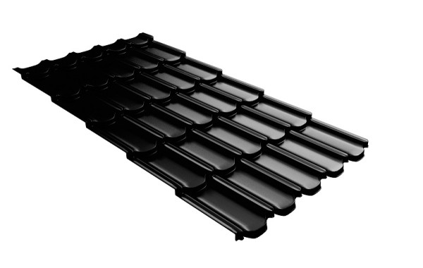 Металлочерепица квинта плюс с 3D резом 0,5 GreenСoat Pural Matt RR 33 черный (RAL 9005 черный) купить в Анапе