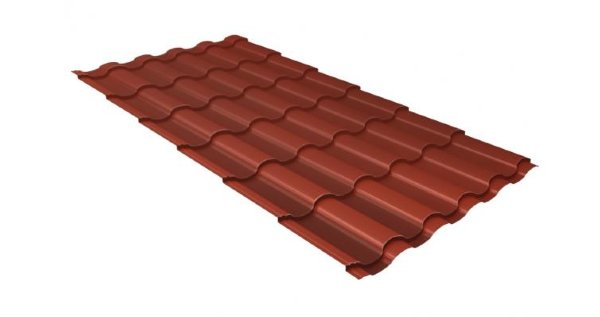 Металлочерепица кредо GL 0,5 Velur20 RAL 8004 терракота купить в Анапе