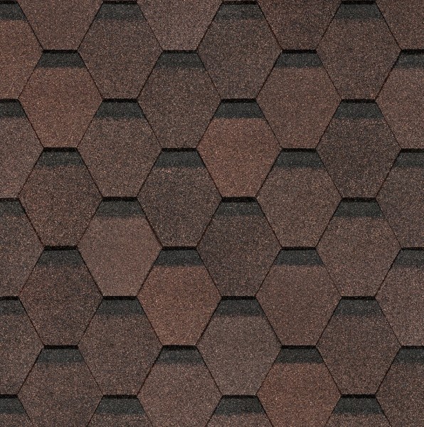 Гибкая черепица Docke, коллекция Шестигранник Коричневый купить в Анапе