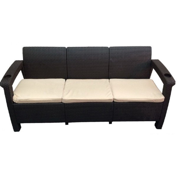 Трёхместный диван  Yalta Sofa 3 Seat венге купить в Анапе