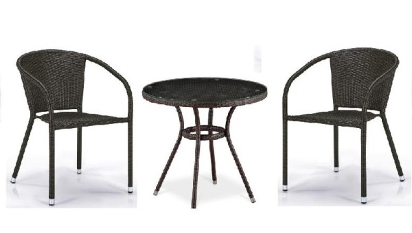 Комплект плетеной мебели AFINA из иск. ротанга Асоль-7 T282ANT/Y137C-W53 Brown 2Pcs купить в Анапе