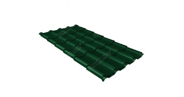 Металлочерепица камея 0,5 Satin RAL 6005 зеленый мох купить в Анапе
