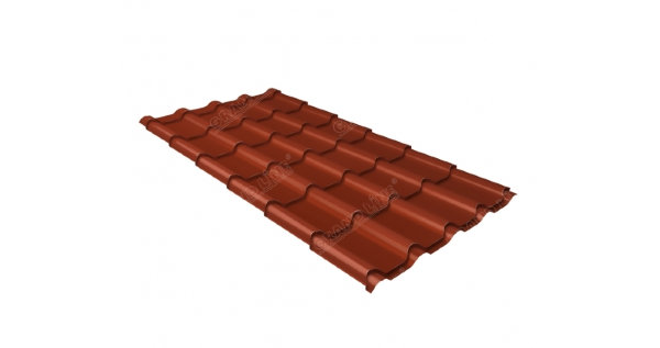 Металлочерепица камея 0,5 Satin RAL 8004 терракота купить в Анапе