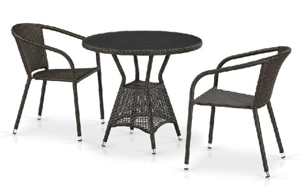 Комплект плетеной мебели AFINA из иск. ротанга T707ANS/Y137C-W53 Brown 2Pcs купить в Анапе