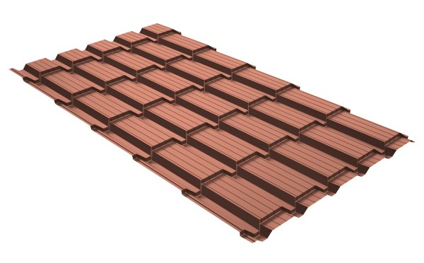 Металлочерепица GL квадро профи 0,5 Quarzit Cuprum Steel купить в Анапе