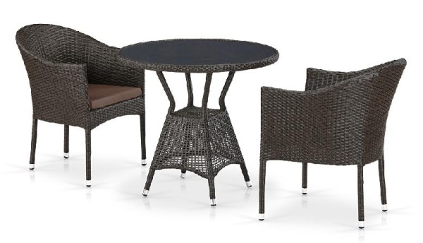 Комплект плетеной мебели AFINA из иск. ротанга T707ANS/Y350-W53 Brown 2Pcs купить в Анапе