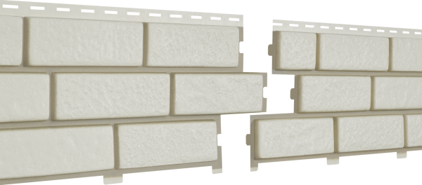 Фасадная панель Ю-Пласт Стоун Хаус Кирпич с декорированным швом Белый купить в Анапе