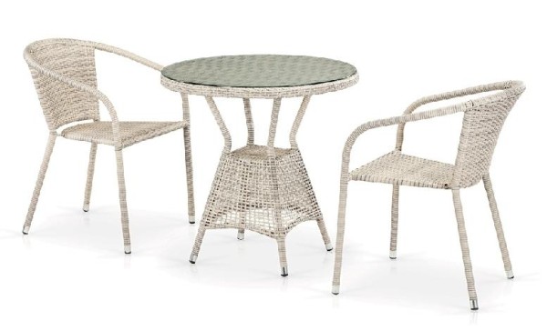 Комплект плетеной мебели AFINA из иск. ротанга T705ANT/Y137C-W85 Latte 2Pcs купить в Анапе