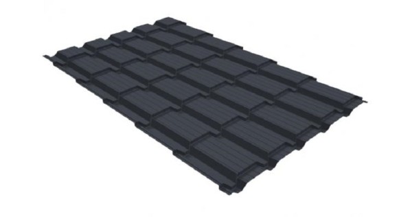 Металлочерепица GL квадро профи 0,5 GreenCoat Pural RR 23 темно-серый (RAL 7024) мокрый асфальт купить в Анапе