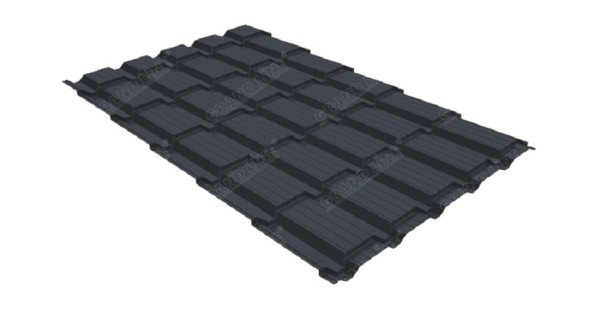 Металлочерепица GL квадро профи 0,5 Satin RAL 7024 мокрый асфальт купить в Анапе