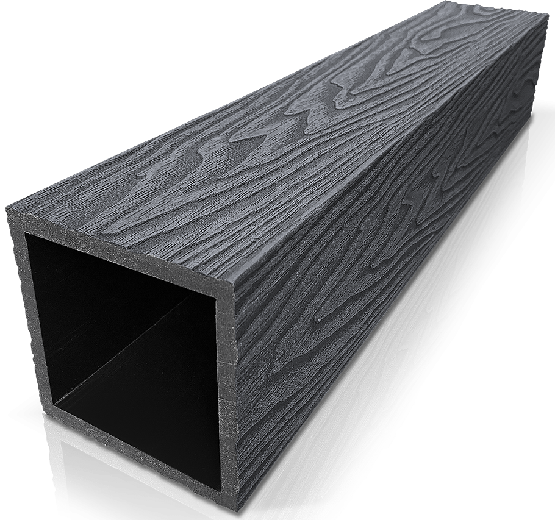 Столб ДПК 3D GardenParkett фактура дерева Графит купить в Анапе