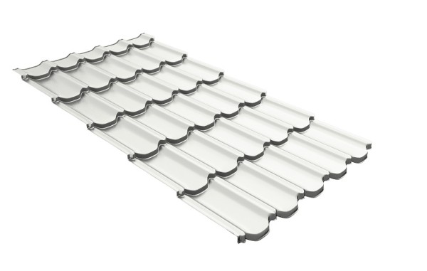 Металлочерепица квинта плюс с 3D резом 0,5 Satin RAL 9003 сигнальный белый купить в Анапе