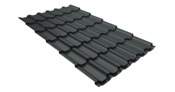 Металлочерепица квинта плюс 0,5 GreenCoat Pural Matt RR 23 темно-серый (RAL 7024 мокрый асфальт) купить в Анапе
