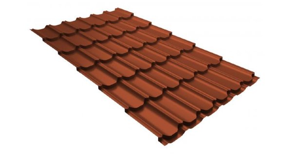 Металлочерепица квинта плюс 0,5 GreenCoat Pural RR 750 кирпично-красный (RAL 8004 терракота) купить в Анапе